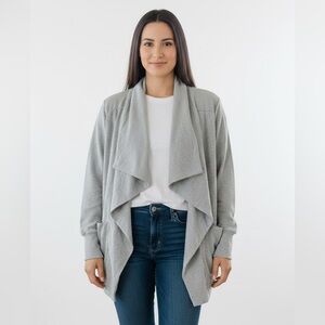 90 Degree By Reflex Light Gray Drape Cardigan Woman Lady Plus Size 1X